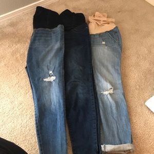 3 pairs of maternity jeans